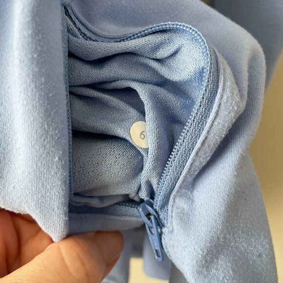 Lululemon In Stride Jacket Activewear Full Zip Mock Neck Thumbholes Blue 6 - Picture 10 of 10